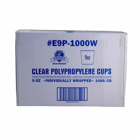 EMPRESS Polypro Cup Wrapped 9 oz Clear, 50PK E9P-1000W